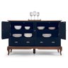 Balcão Buffet 4 Portas 2 Gavetas Hannover 60815 Linz Móveis - Azul Petróleo/Imbuia - 2
