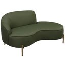 Ver imagem 1 de Sofá Curvo 03 Lugares 180cm Braço Direito Thommy Pés Ouro Fosco Linho Verde - Casaepoltrona