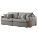 Ver mais imagens de Sofá Cama 4 Lugares Retrátil Reclinável 260cm Linho com Molas Ensacadas Atena Yescasa