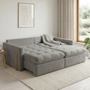 Ver imagem 5 de Sofá Cama 4 Lugares Retrátil Reclinável 260cm Linho com Molas Ensacadas Atena Yescasa