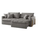 Ver imagem 2 de Sofá Cama 4 Lugares Retrátil Reclinável 260cm Linho com Molas Ensacadas Atena Yescasa