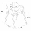 Ver imagem 5 de Kit 6 Cadeiras Sala de Jantar e Jogos Carteados Madeira Maciça Poker Linho Cinza-nogueira G42 -