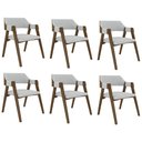 Ver imagem 1 de Kit 6 Cadeiras Sala de Jantar e Jogos Carteados Madeira Maciça Poker Linho Cinza-nogueira G42 -