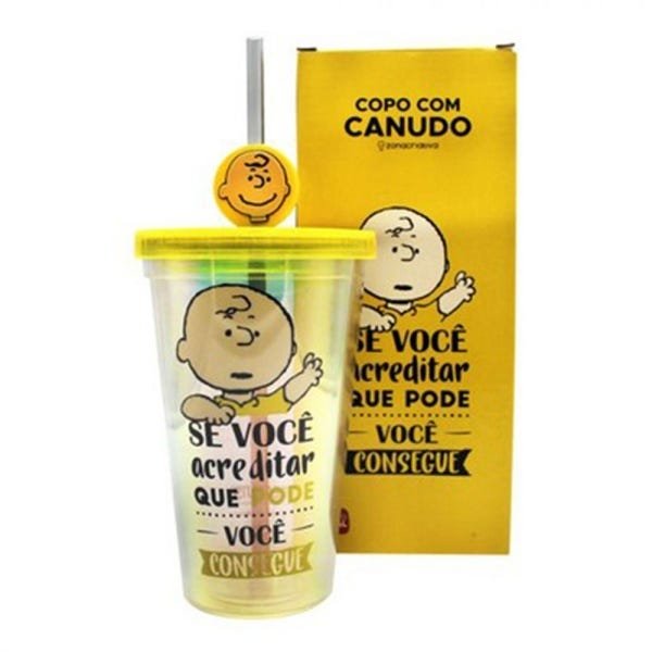 Copo De Plástico Com Canudo Charlie - 1