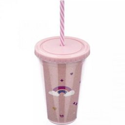Copo Com Canudo e Glitter Unicórnio Mágico - 2