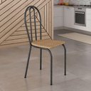 Ver imagem 2 de Kit 6 Cadeiras de Cozinha Texas Estampado Rattan Pés de Ferro Cromo Preto - Pallazio