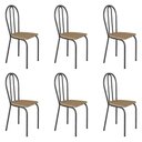 Ver imagem 1 de Kit 6 Cadeiras de Cozinha Texas Estampado Rattan Pés de Ferro Cromo Preto - Pallazio