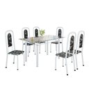 Ver imagem 2 de Conjunto de Mesa Tubular com 6 Cadeiras Lara Branco/Preto