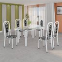 Ver imagem 1 de Conjunto de Mesa Tubular com 6 Cadeiras Lara Branco/Preto