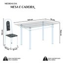 Ver imagem 3 de Conjunto de Mesa Tubular com 6 Cadeiras Lara Branco/Preto