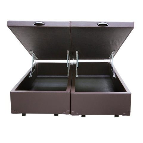 Base Box Queen Bipartido Colchoes Silva Sintético Branco 40x158x198