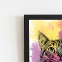 Ver imagem 2 de Quadro Gato Pets Animais Arte Aquarela Moldura 60x40cm