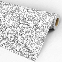 Papel de parede adesivo vinílico desenho Pessoas Cartoon - 3