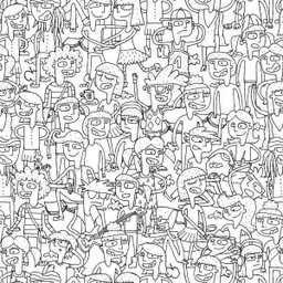 Papel de parede adesivo vinílico desenho Pessoas Cartoon - 2