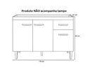 Ver imagem 4 de Gabinete de Cozinha Aurora 120cm Freijó/Off White s/Tampo - Nathan