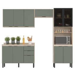 Cozinha Modulada Firenze FI0002 Avena Menta - Demóbile - 1
