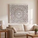Ver imagem 4 de Painel Decorativo de Parede em Madeira Branca Envelhecida Esculpido À Mão 91x91x7 cm