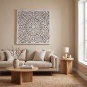 Ver imagem 6 de Painel Decorativo de Parede em Madeira Branca Envelhecida Esculpido À Mão 91x91x7 cm