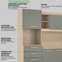 Ver imagem 4 de Cozinha Compacta 6 Portas 2 Gavetas Selecta 96211 Avena Menta Demobile