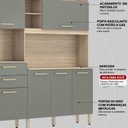 Ver imagem 5 de Cozinha Compacta 6 Portas 2 Gavetas Selecta 96211 Avena Menta Demobile