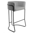 Ver imagem 1 de Banqueta Base Aço Preto Betina C-416 Linho Cinza Escuro Domi