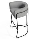 Ver imagem 4 de Banqueta Base Aço Preto Betina C-416 Linho Cinza Escuro Domi