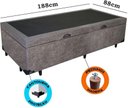 Ver imagem 1 de Cama Box Baú Solteiro Suede Cinza com Pistões a Gás