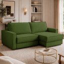 Ver imagem 2 de Sofá Sala de Estar Nilo Retratil Manual Bipartido 250cm 4 Lugares Bouclê Verde Claro m1 - Monari Des