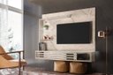 Ver imagem 2 de Painel Bancada para Tv até 50'' Led 2 Portas Suspensa Frizz Select Calacata Off White - Madetec