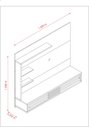 Ver imagem 3 de Painel Bancada para Tv até 50'' Led 2 Portas Suspensa Frizz Select Calacata Off White - Madetec