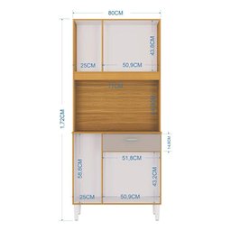 Cozinha Kit Cassia 6 Portas Damasco Off White - Poquema - 4 Cozinha Kit Cassia 6 Portas Damasco Off White - Poquema - 4