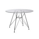 Ver imagem 1 de Mesa Eiffel Redonda 90Cm Tampo De Vidro Com Base De Ferro Preto - Cor: Preto