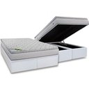 Ver imagem 1 de Cama Box Baú Queen: Colchão Molas Ensacadas Luckspuma Luck + Base Crc Courano White (158x198)