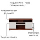 Ver imagem 6 de Rack Yara e Painel Maia Tv 55 Pol 136 Cm 5016 Nogueira Real Off White Colibri