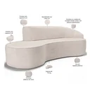 Ver imagem 3 de Sofá 4 Lugares Curvo Sala de Estar Living Firenze Direito D02 Linho Cru 280 cm D-461 - Lyam
