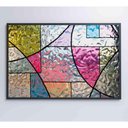 Ver imagem 4 de Quadro Vitral Geométrico Colorido Medidas 90x60 Cm Impressão Vidro Acrílico