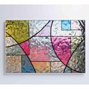 Ver imagem 2 de Quadro Vitral Geométrico Colorido Medidas 90x60 Cm Impressão Vidro Acrílico