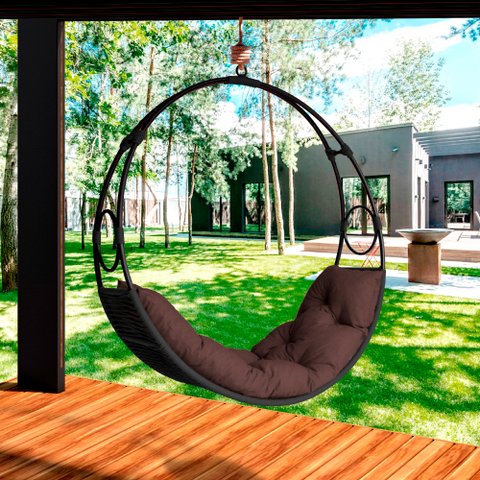 Cadeira de Balanço Lua Suspenso em Corda Náutica