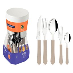 Faqueiro Inox 20 Peças Leme Cabo Cinza Tramontina - 1