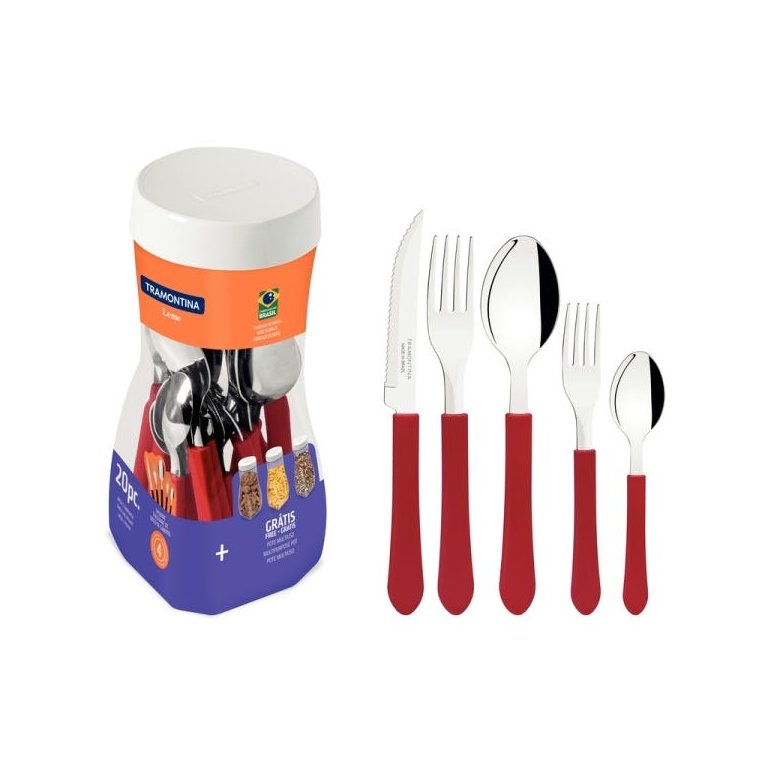 Faqueiro Inox 20 Peças Leme Cabo Vermelho Tramontina