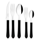 Ver imagem 1 de Jogo de Talheres Tramontina Leme 20 Pçs Aço Inox Cabo Preto