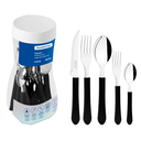 Ver imagem 2 de Jogo de Talheres Tramontina Leme 20 Pçs Aço Inox Cabo Preto