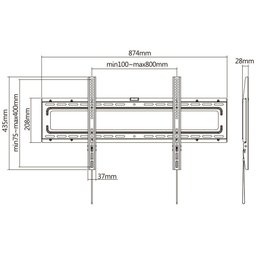 Suporte Tv Fixo Slim 43 a 89 Cfx800 Central Suportes Telas Grandes - 4
