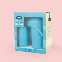 Garrafa Térmica Conjunto Céu Azul Embalagem Presente Mor - 4