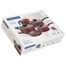 JOGO DE PANELAS 5PCS PARIS VERMELHO ANTIADERENTE TRAMONTINA - 2