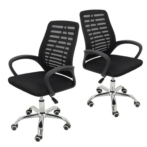 2x Cadeira de Escritório Mesh Ergonômica Bestchair Home Office - Preta - Kit