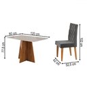 Ver imagem 4 de Mesa de Jantar 4 Lugares Antonella com Vidro Mel/off White/veludo Cinza - Viero Móveis