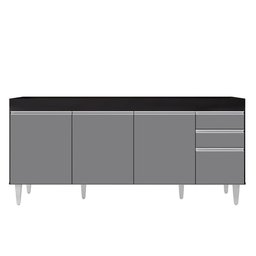 Armário de Cozinha Modulado de Canto 7 Peças Cp34 Balcão sem Tampo Preto-cinza - Lumil - 4 Armário de Cozinha Modulado de Canto 7 Peças Cp34 Balcão sem Tampo Preto-cinza - Lumil - 4