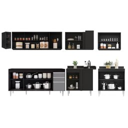 Armário de Cozinha Modulado de Canto 7 Peças Cp34 Balcão sem Tampo Preto-cinza - Lumil - 5 Armário de Cozinha Modulado de Canto 7 Peças Cp34 Balcão sem Tampo Preto-cinza - Lumil - 5