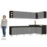 Armário de Cozinha Modulado de Canto 7 Peças Cp34 Balcão sem Tampo Preto-cinza - Lumil - 10